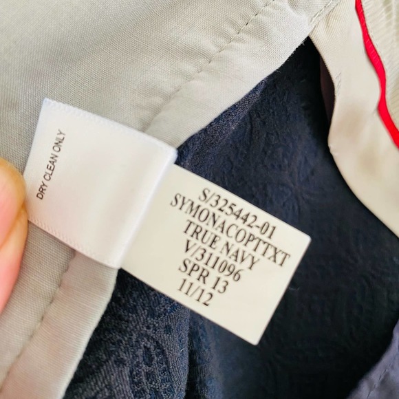 Banana Republic Symona Cropped Jacquard Classy Cotton Stretch Straight Leg Pants - Picture 6 of 12